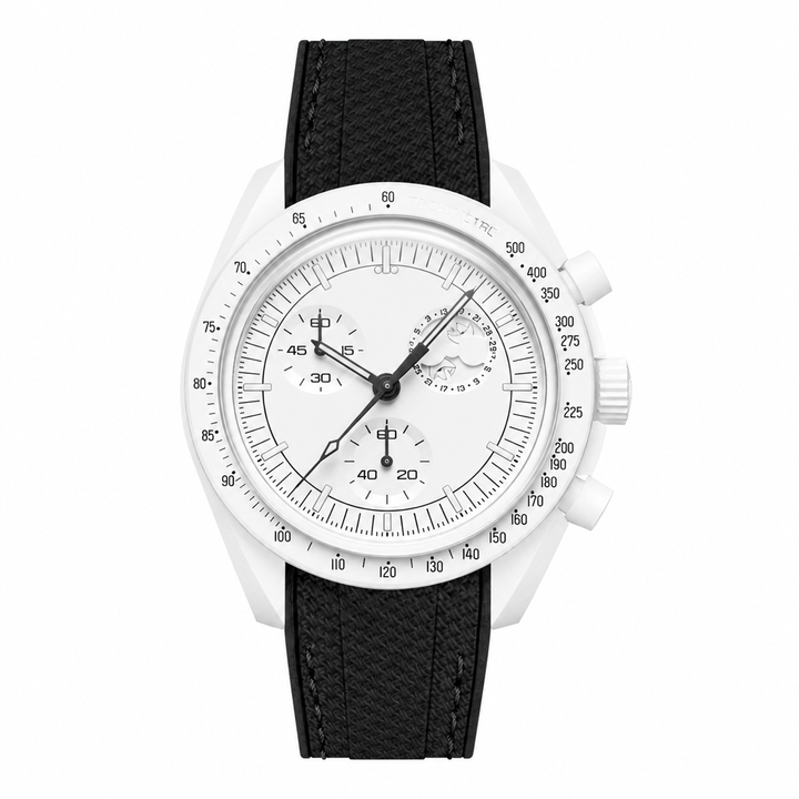 Sport Watch with White Case and Black Strap