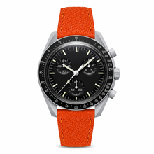 Sport Chronograph Watch with Orange Leather Strap