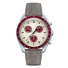 Chronograph Watch with Gray Suede Strap
