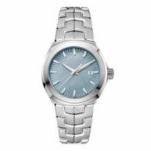 Metal Dress Watch with Light Blue Dial