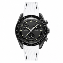Sport Chronograph Watch with White Textured Strap