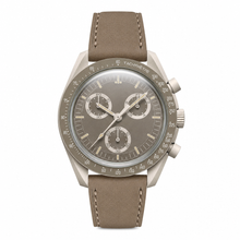 Chronograph Watch Taupe Leather Strap