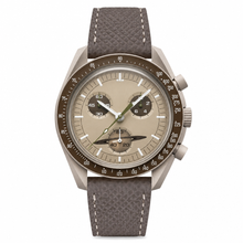 Chronograph Watch with Taupe Leather Strap