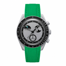 Casual Sport Watch with Green Rubber Strap