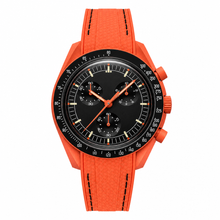 Sport Chronograph Watch Orange Rubber