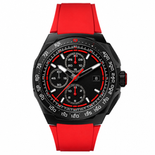 Sport Watch with Black Case and Red Rubber Strap