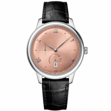 Dress Watch 41mm with Rose Gold Dial and Black Leather Strap