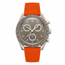 Gray Dial Watch with Orange Leather Strap