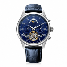 Blue Dial Dress Watch with Leather Strap