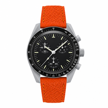Sporty Chronograph Watch with Orange Leather Strap