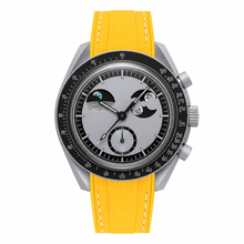 Casual Watch with Yellow Rubber Strap