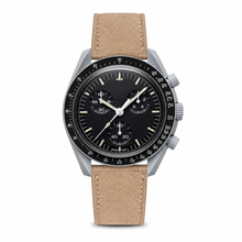 Chronograph Watch with Beige Suede Strap