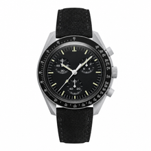 Chronograph Watch with Black Suede Strap