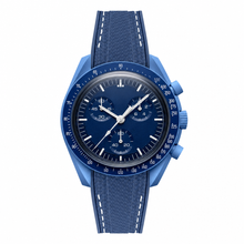 Blue Sport Chronograph Watch with Rubber Strap