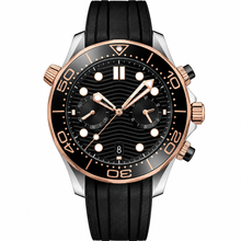 Diver Chronograph Watch Black Rubber Strap 44mm