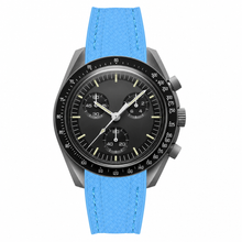 Chronograph Sport Watch with Capri Blue Rubber Strap
