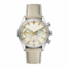 Chronograph Watch with Beige Fabric Strap
