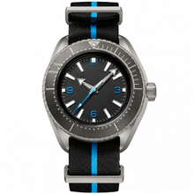 Sport Watch Black and Blue Fabric Strap 45.5mm