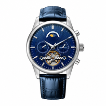 Relógio de vestir com pulseira de couro azul