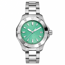Stainless Steel Watch with Turquoise Dial