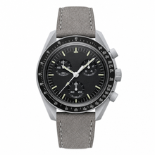 Chronograph Watch with Gray Suede Strap