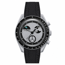 Chronograph Watch with Black Rubber Strap
