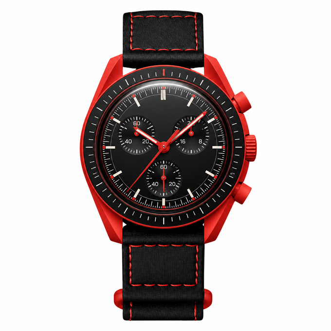 שעון דגם Dress Watch בצבע בורדו מפלדה
