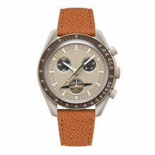 Chronograph Watch with Brown Leather Strap