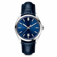 Dress Watch with Blue Dial and Leather Strap