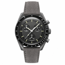 Chronograph Watch with Grey Suede Strap