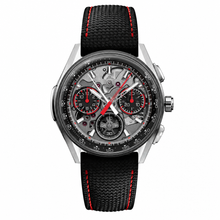 Sport Chronograph Watch with Black and Red Textile Strap